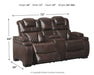 Warnerton - Chocolate - Pwr Rec Loveseat/Con/Adj Hdrst - Simple Home Plus