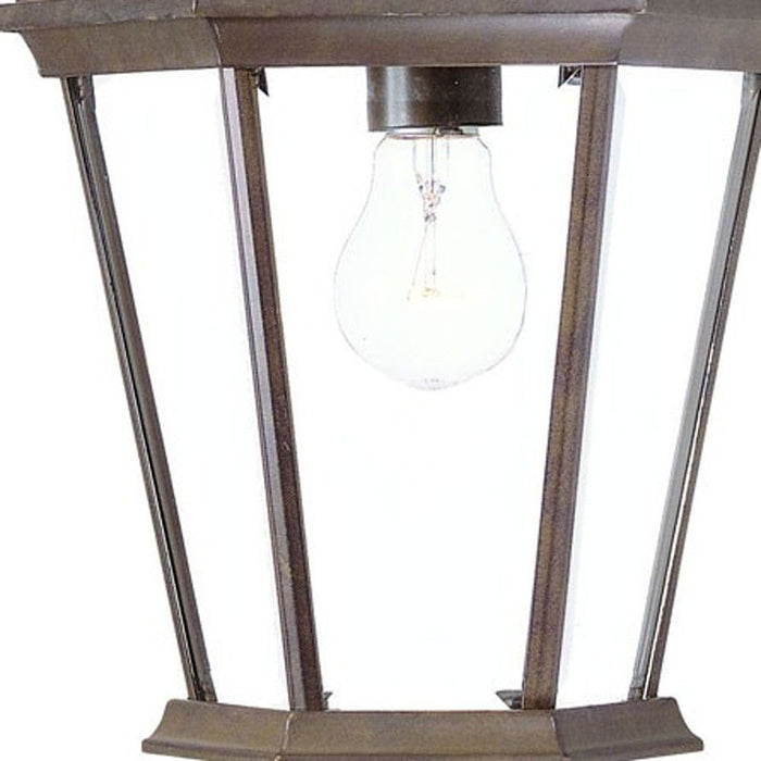 XL Swing Arm Hanging Lantern Wall Light - Dark Brown