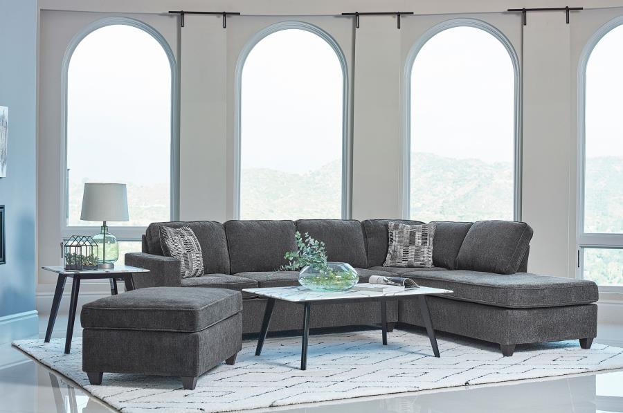 Mccord - 2 Piece Cushion Back Sectional - Dark Gray - Simple Home Plus