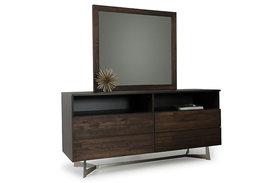 Modern Mirror - Dark Aged Oak