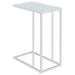 Stella - Glass Top Accent Table - Chrome And White - Simple Home Plus