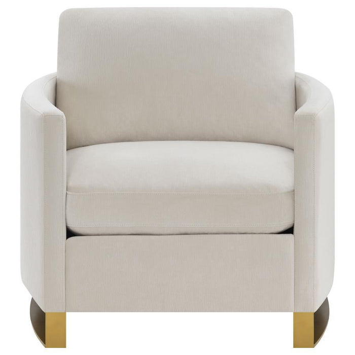 Corliss - Upholstered Arched Arms Chair - Beige - Simple Home Plus