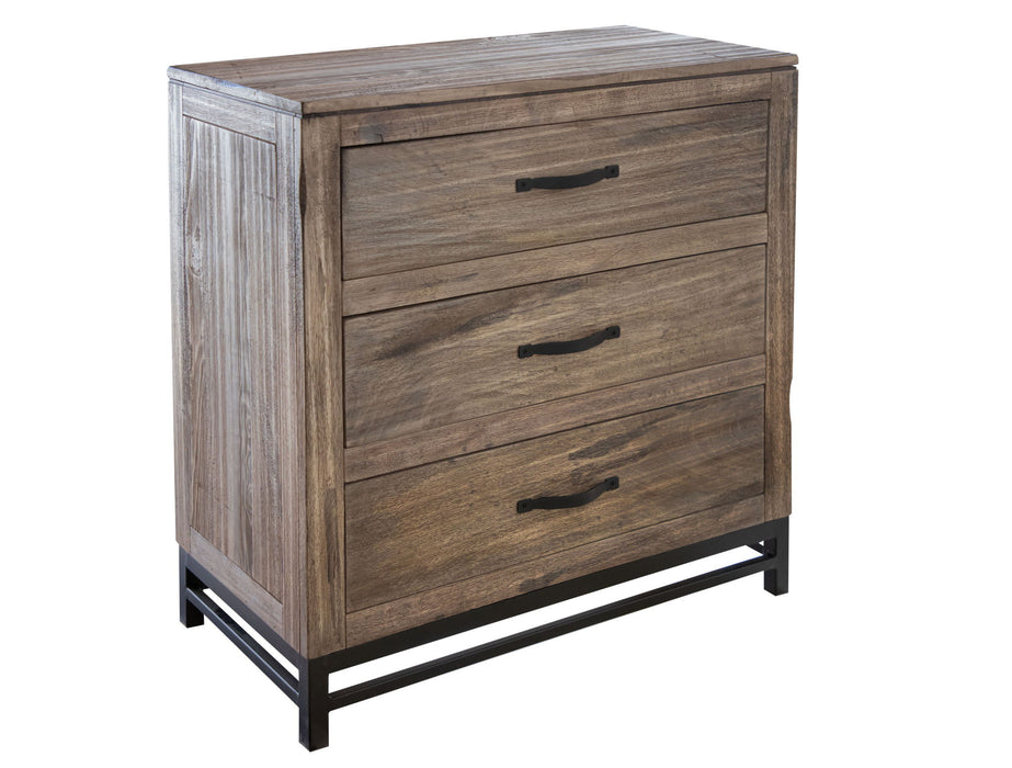 Wood Three Drawer Chest - Brown