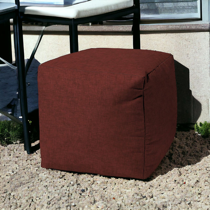 Polyester Cube, Indoor Outdoor Pouf Cover - Red