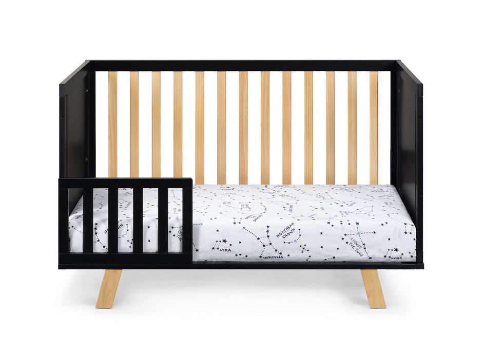 Solid And Manufactured Wood Standard Three In One Convertible Crib - Black