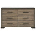 Baker - 6-Drawer Dresser - Brown And Light Taupe - Simple Home Plus