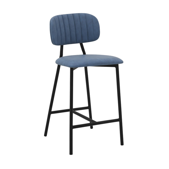 Low Back Counter Height Bar Chair - Light Blue / Black