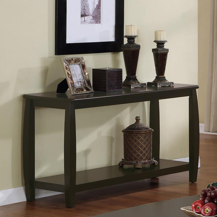 Dixon - Wood Entryway Console Table with Shelf - Espresso - Simple Home Plus