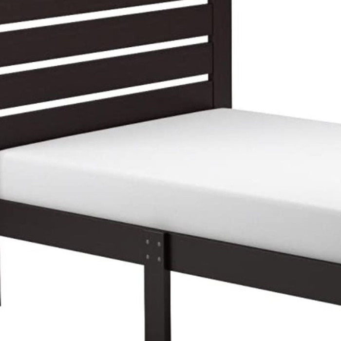 Popular Queen Size Slat Wood Bed - Espresso