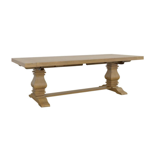 Florence - Double Pedestal Dining Table - Rustic Smoke - Simple Home Plus