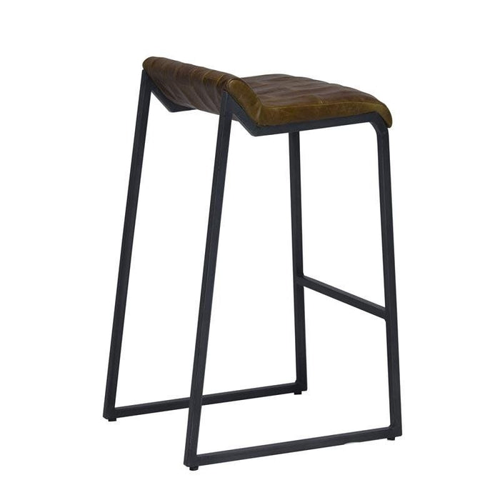 27" Iron Backless Counter Height Bar Chair - Brown / Black