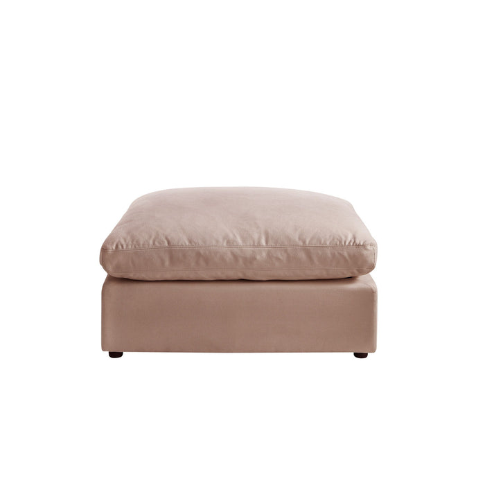 Linen Ottoman - Pink / Black