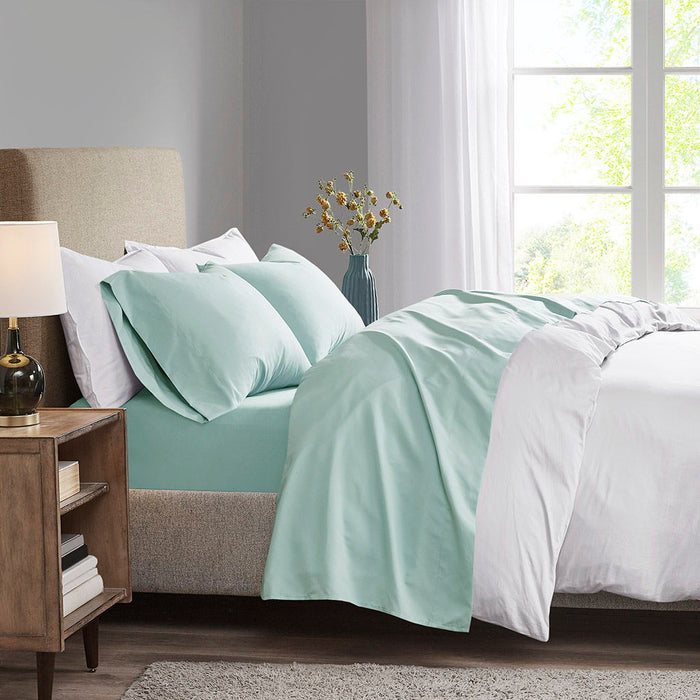 Queen All Season Moisture Wicking Lightweight Sheet Set - Seafoam