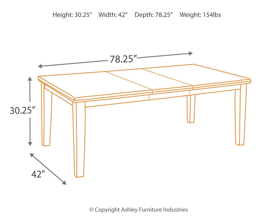 Haddigan - Dark Brown - Rectangular Dining Room Extension Table - Simple Home Plus