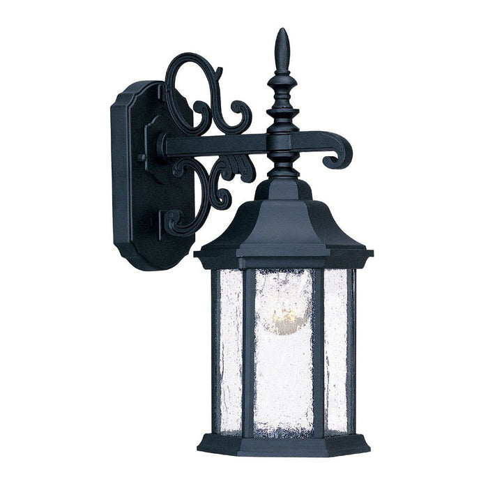 Narrow Domed Hanging Lantern Wall Light - Matte Black