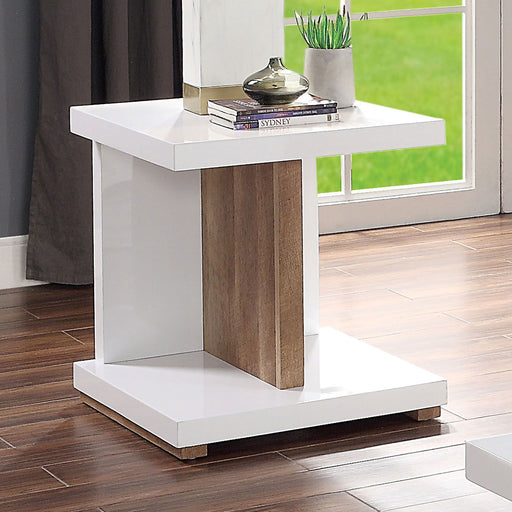 Moa - End Table - White / Natural Tone - Simple Home Plus