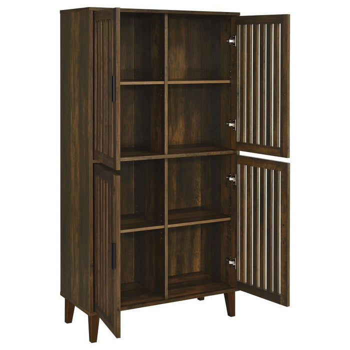 Elouise - 4-Door Engineered Wood Tall Accent Cabinet - Dark Pine - Simple Home Plus