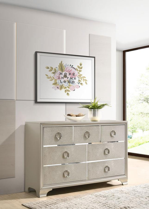 Salford - 7-Drawer Dresser - Metallic Sterling - Simple Home Plus