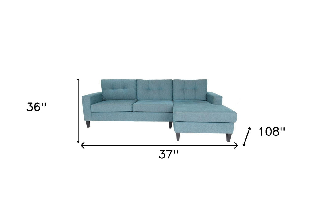 Polyester Blend L Shaped Two Piece Sofa And Chaise Sectional - Blue