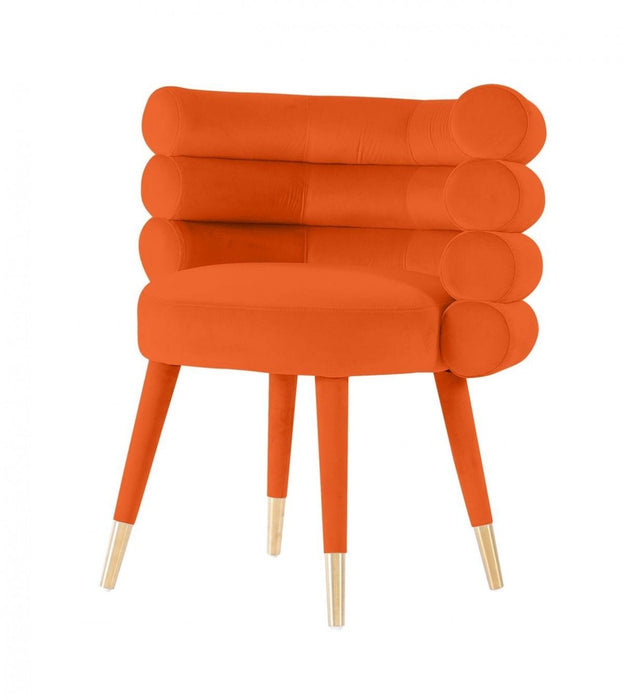 Velvet Barrel Chair 28" - Orange
