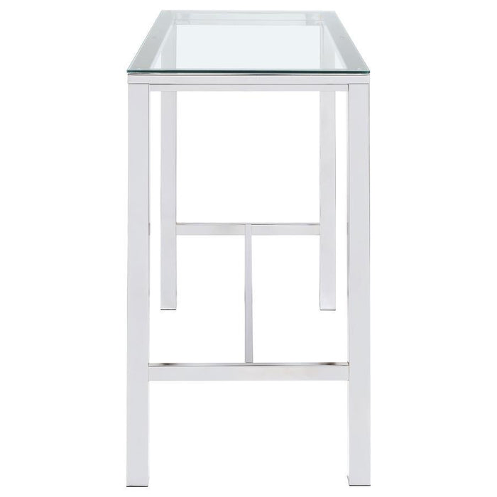 Tolbert - Bar Table With Glass Top - Chrome - Simple Home Plus