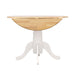 Allison - Drop Leaf Round Dining Table - Natural Brown And White - Simple Home Plus