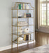 Serena - 5-Tier Tempered Glass Shelves Bookcase - Matte Gold - Simple Home Plus