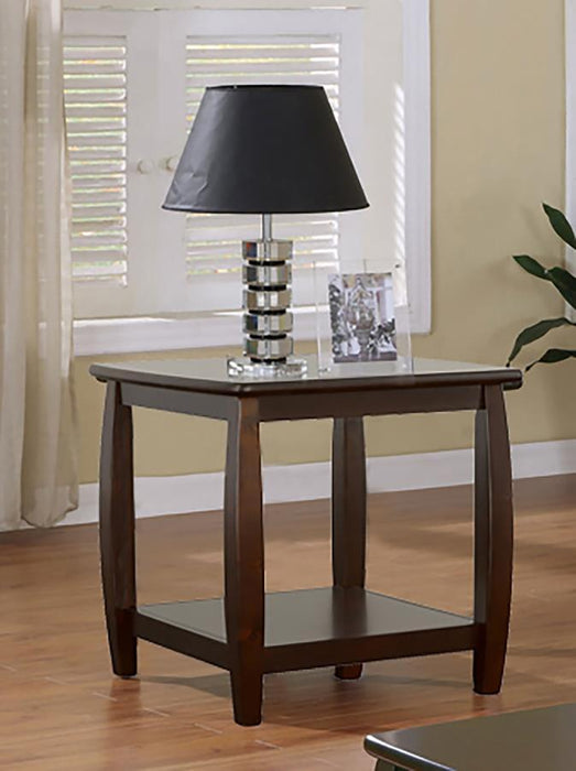 Dixon - Square End Table With Bottom Shelf - Espresso - Simple Home Plus