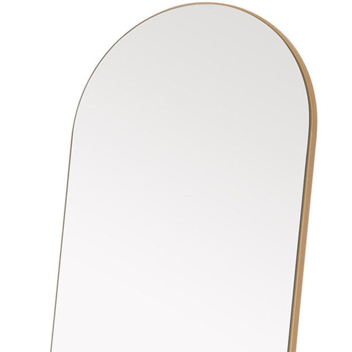 Narrow Arched Wooden Mirror - Gold