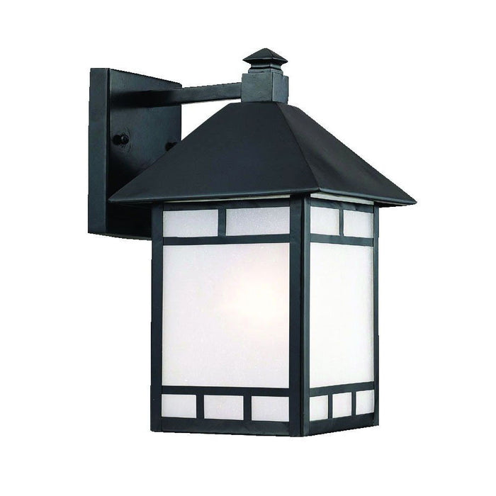 XL Frosted Glass Lantern Wall Light - Matte Black