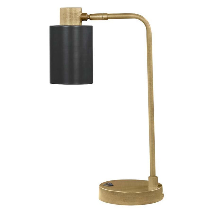 Cherise - Adjustable Shade Table Lamp - Antique Brass And Matte Black - Simple Home Plus