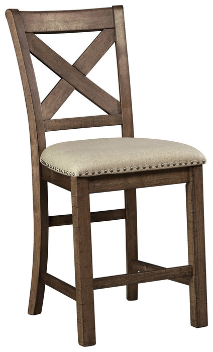 Moriville - Beige - Upholstered Barstool (Set of 2) - Simple Home Plus