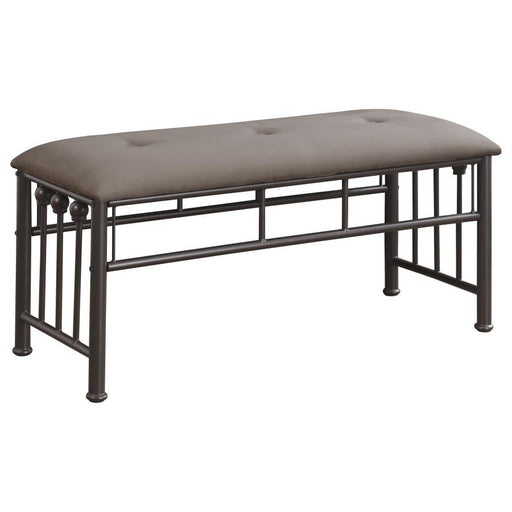 Livingston - Upholstered Bench - Brown And Dark Bronze - Simple Home Plus