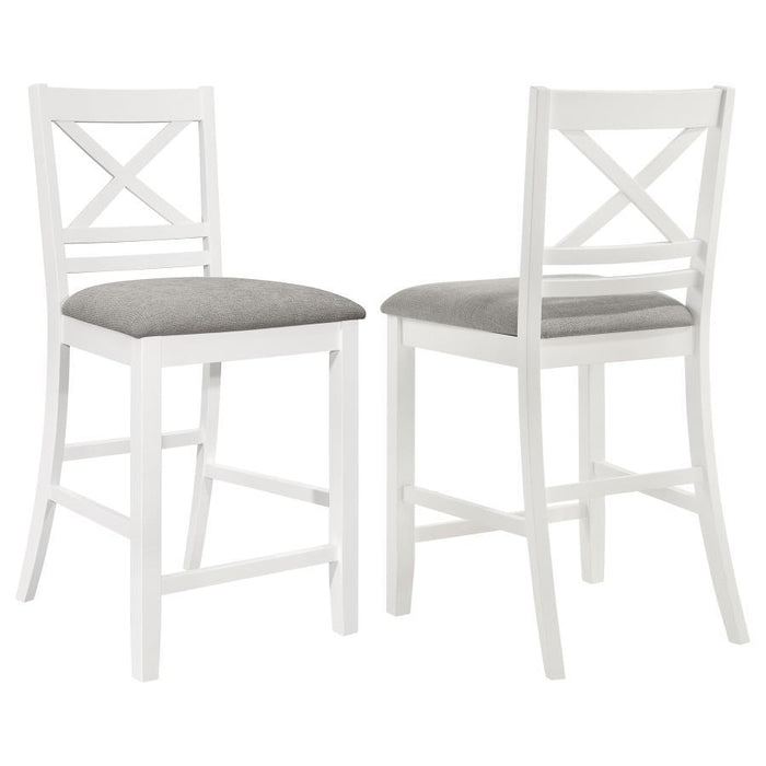 Hollis - X-Back Counter Height Dining Chair (Set of 2) - White And Light Gray