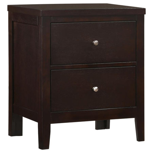 Carlton - 2-Drawer Rectangular Nightstand - Cappuccino - Simple Home Plus