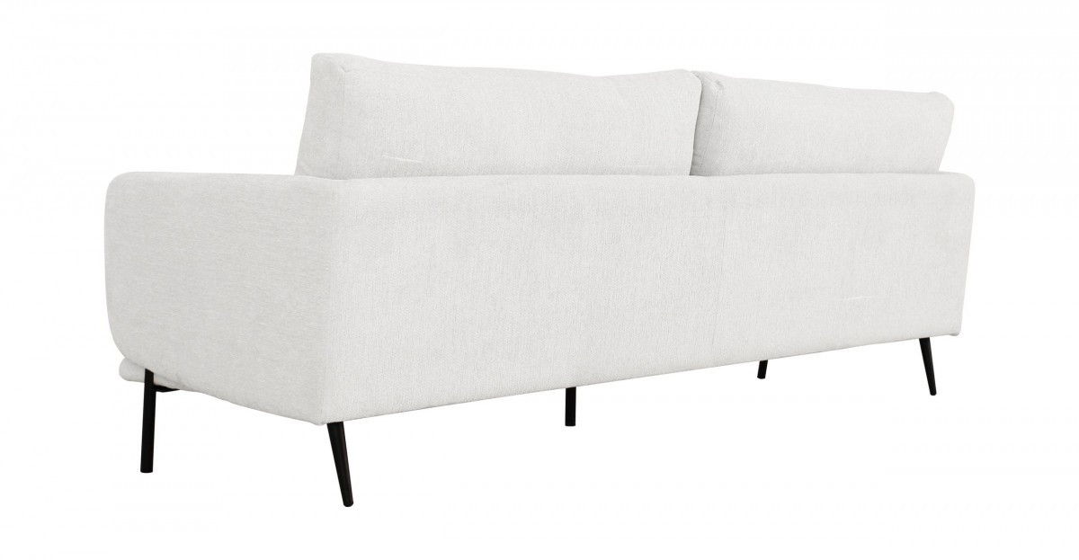 Modern Fabric Loveseat - White / Black