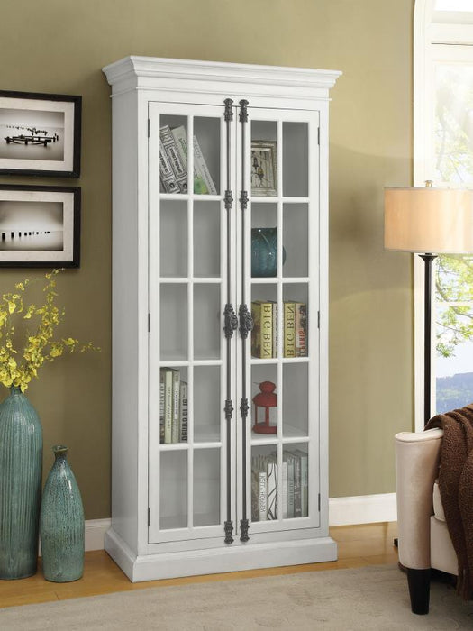 Toni - 2-Door Tall Cabinet - Antique White - Simple Home Plus