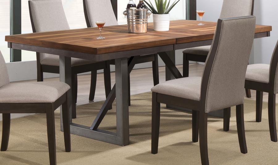 Spring Creek - Dining Table With Extension Leaf - Natural Walnut - Simple Home Plus