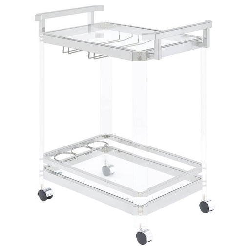 Jefferson - 2-Tier Glass Serving Cart - Clear - Simple Home Plus