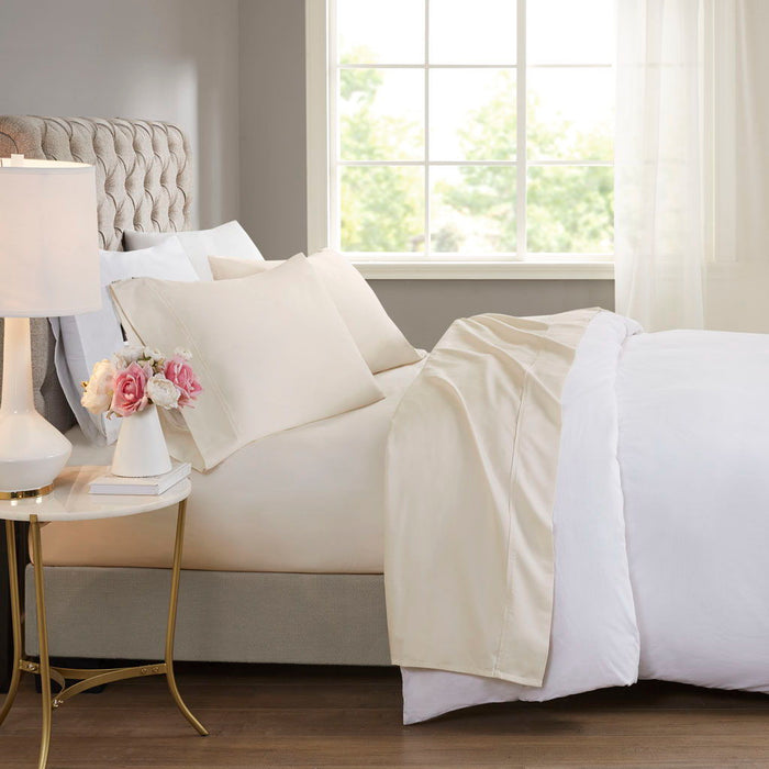 600 Thread Count - Cooling Cotton Blend 4 Piece Full Sheet Set - Beige