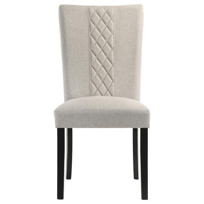 Malia - Upholstered Solid Back Dining Side Chair (Set of 2) - Beige And Black - Simple Home Plus