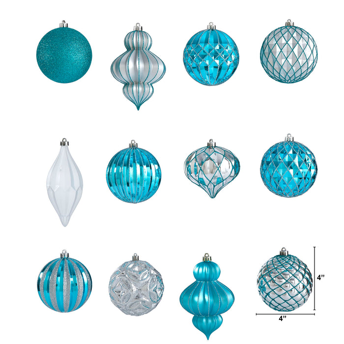 Lux Shatterproof 12 Count Xmas Tree Ornament Set 100mm