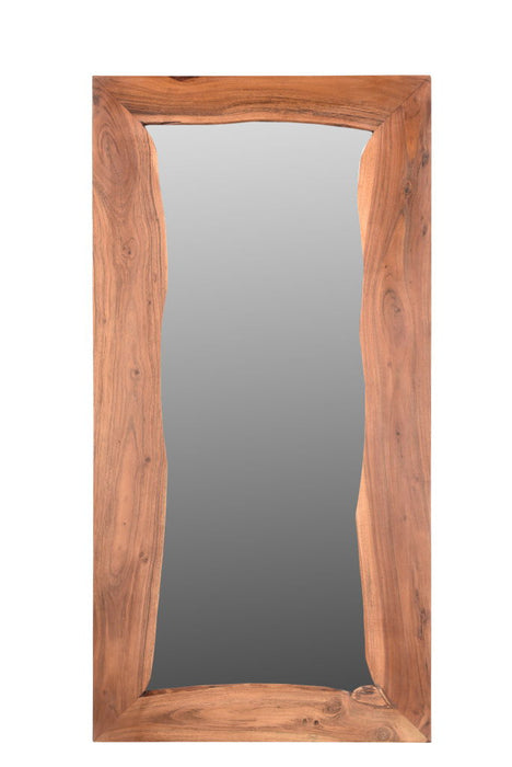 24" Solid Wood Framed Accent Mirror - Brown