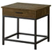 Byers - Square 1-Drawer End Table - Brown Oak And Sandy Black - Simple Home Plus