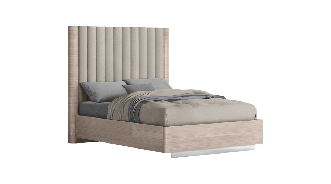 Full Upholstered Faux Leather Bed - Beige