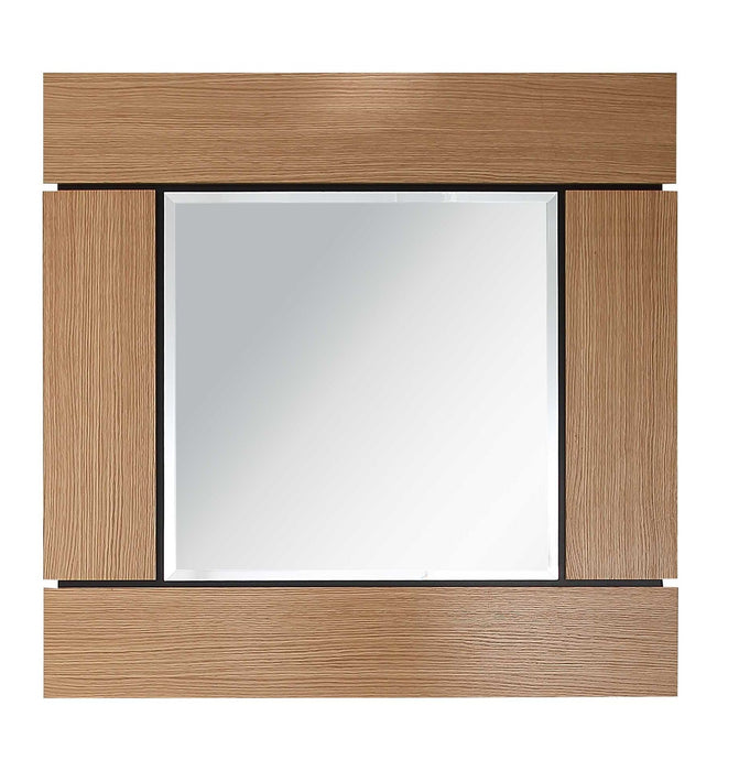 35" Square Accent Wood Mirror - Brown