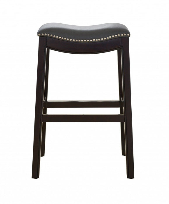 Backless Bar Height Bar Chair - Gray / Espresso