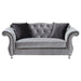 Frostine - Button Tufted Loveseat - Silver - Simple Home Plus