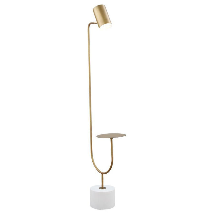 Jodie - Round Base Floor Lamp - Antique Brass And Gray - Simple Home Plus