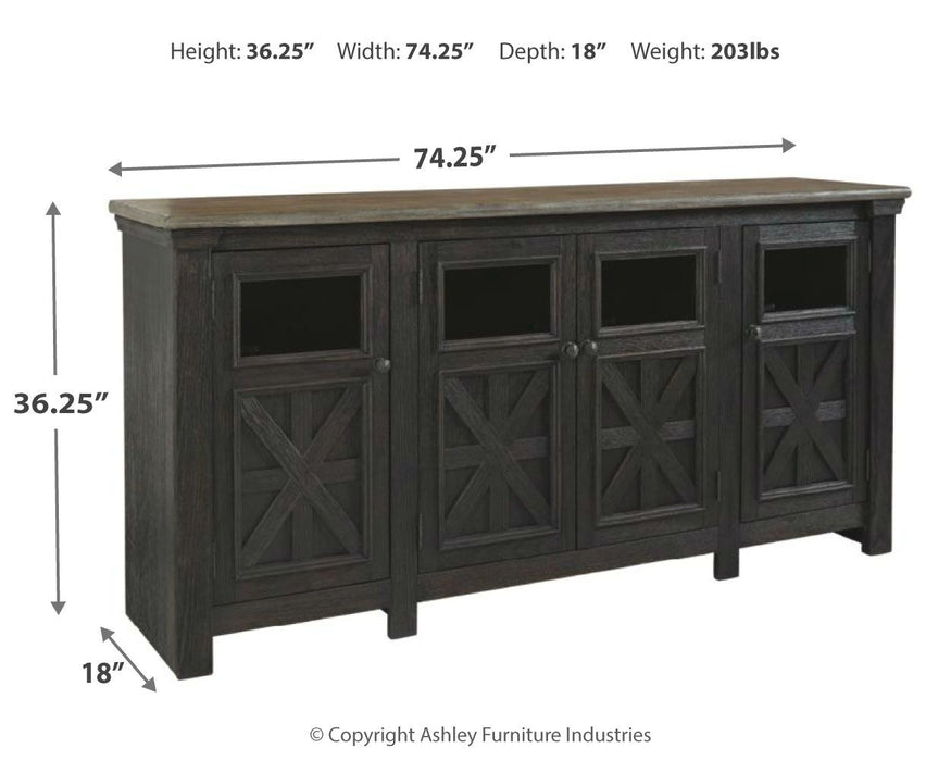 Tyler - Black / Gray - Extra Large TV Stand - Simple Home Plus